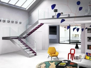 Fontanot Самонесущая прямая открытая лестница Lafont