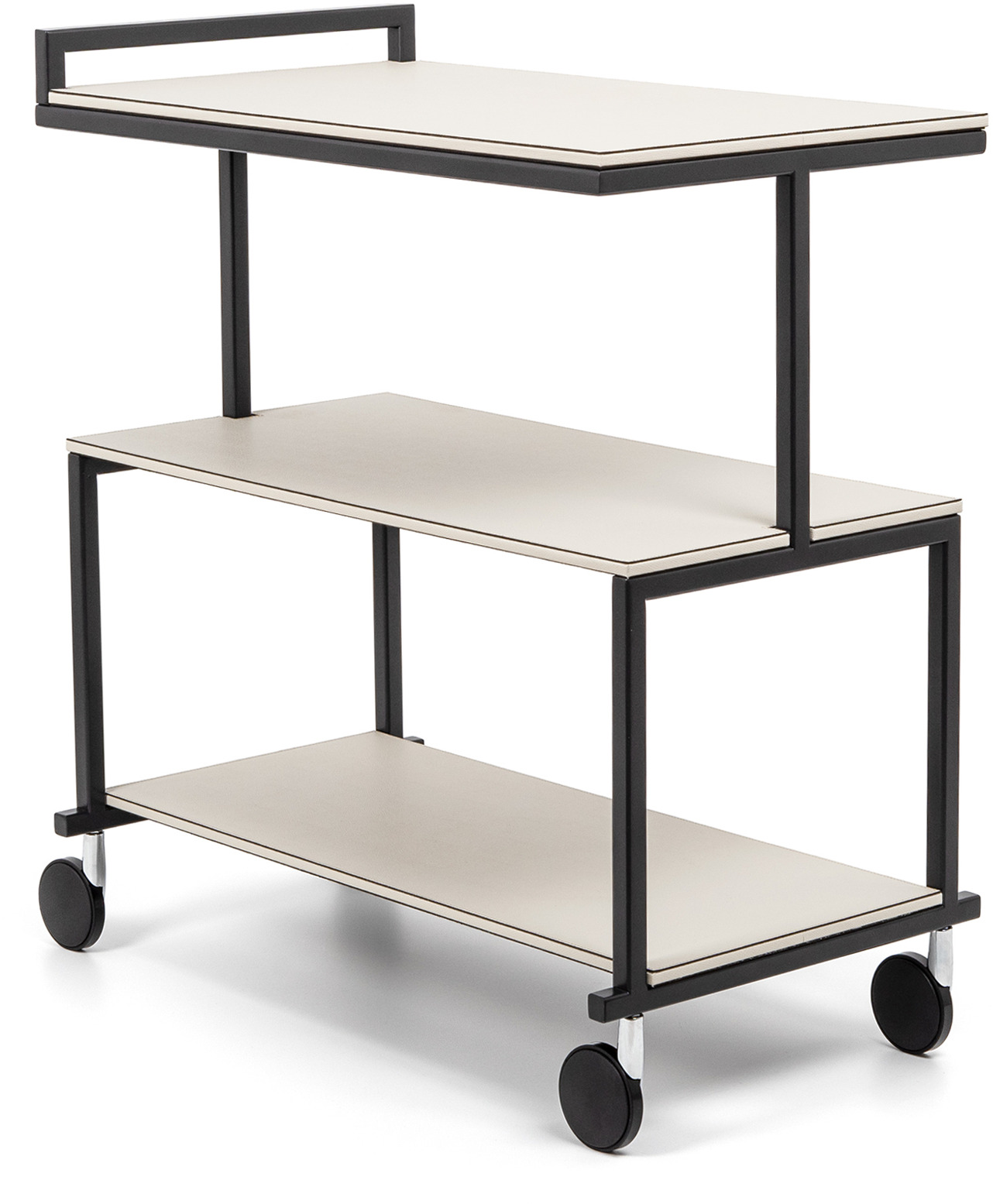 Сервировочная Тележка Albert - 70X40XH81 см / тканая кожа_кремовый