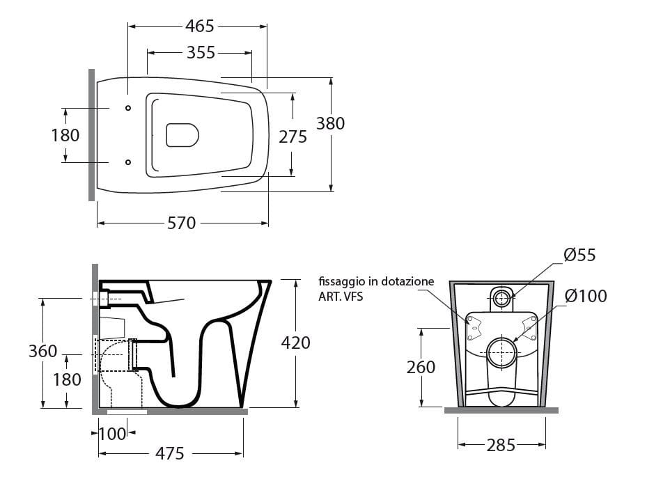 Напольный керамический туалет Azzurra Ceramica Hera ARCH-00103699 - Вид №3