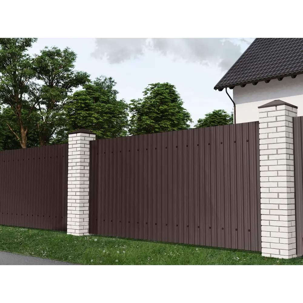 Профнастил С8 0.35 мм 1200x2000 мм RAL 8017 коричневый Santreyd STLM-2009674 - Вид №3