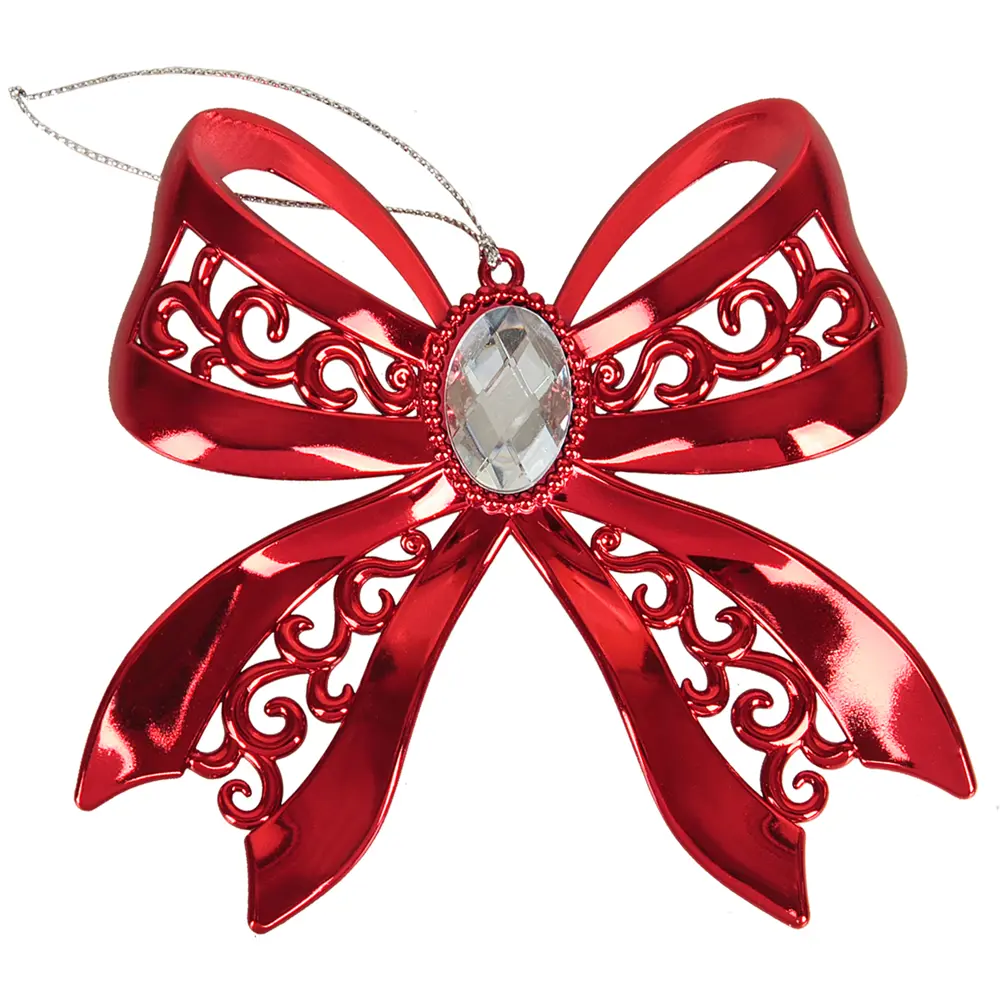 Украшение новогоднее "Бант", пластик, цвет красный Santreyd STLM-2046603