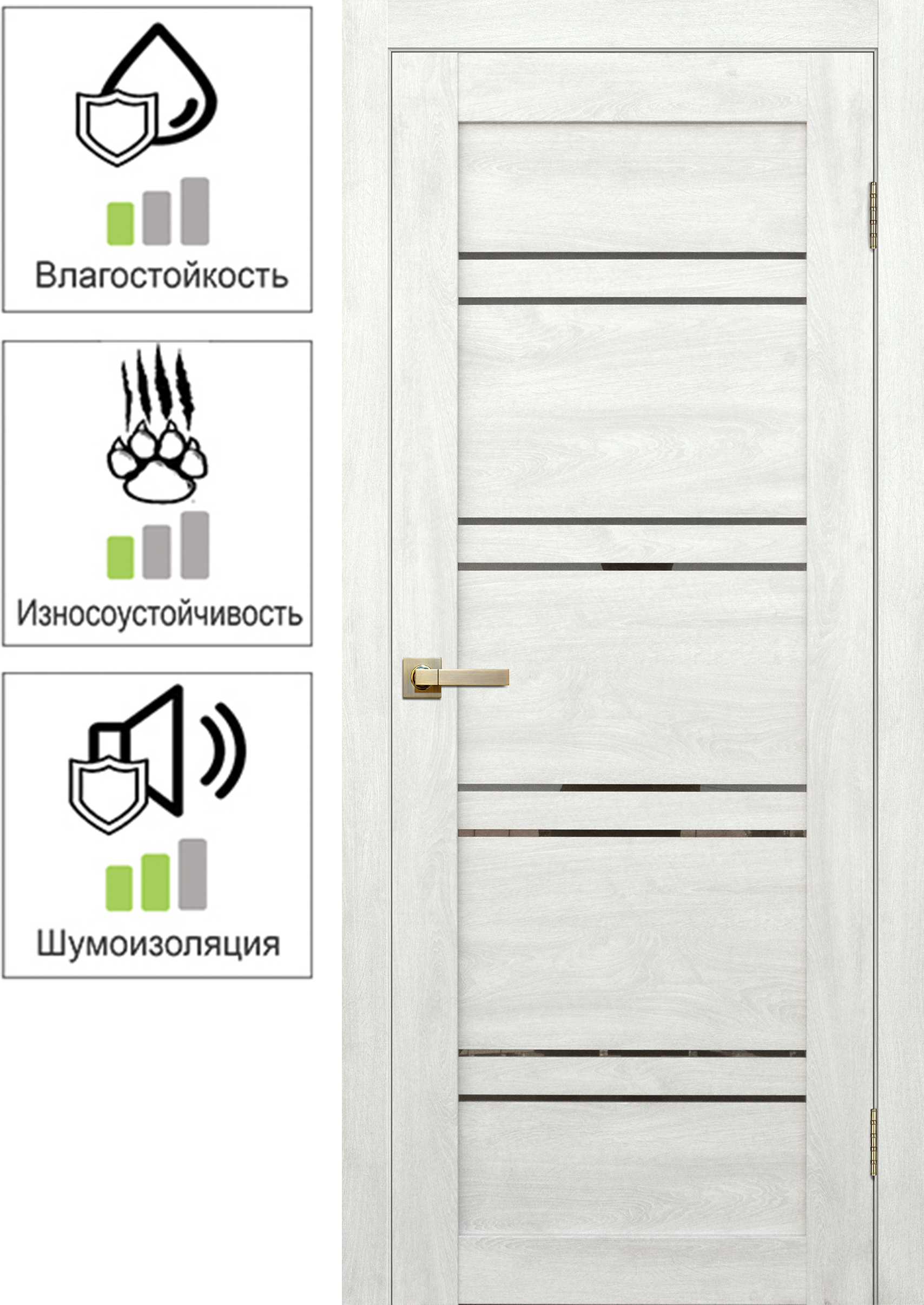 89150500 Дверь межкомнатная Лайн1 глухая финиш-бумага ламинация цвет дуб тернер белый 70x200 см STLM-0079143 Santreyd