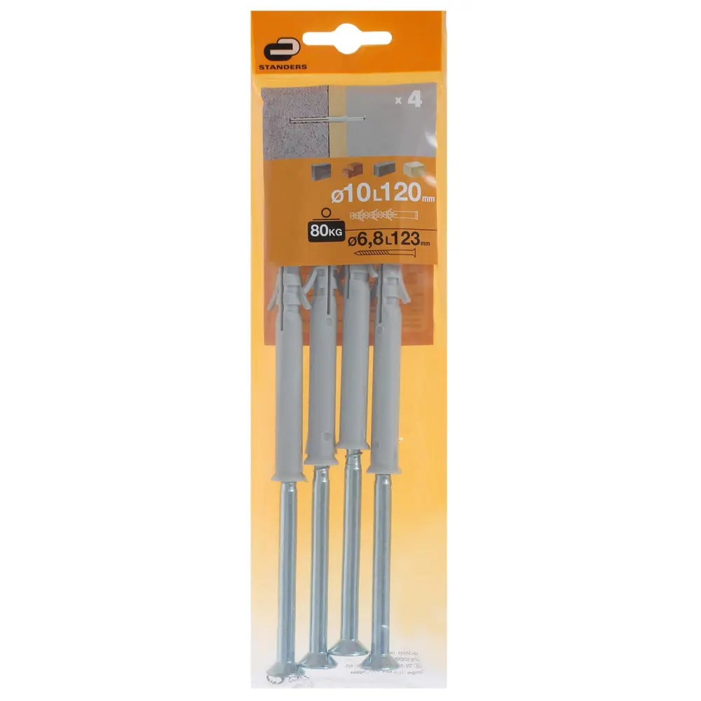 Дюбель-гвоздь потайной Standers 10x120 мм, нейлон, 4 шт STLM-2160339 - Вид №3