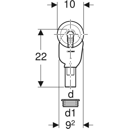 152.235.11.1 Внутристенный сифон Geberit для приборов, со сливным фитингом Geberit  - Вид №2