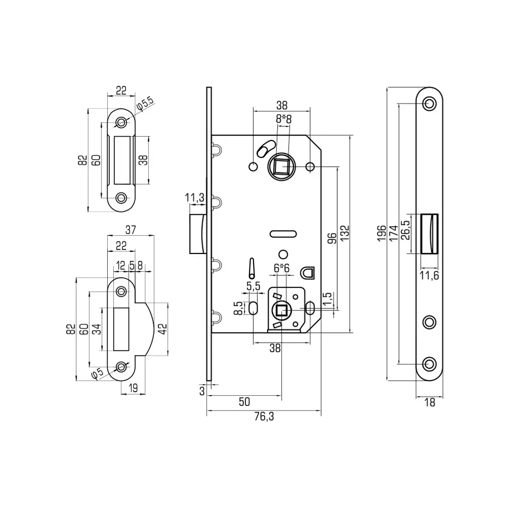 Защелка под фиксатор магнитная с пластиковым язычком 600 PC, 96 мм, сталь, цвет хром PALLADIUM STLM-2125407 - Вид №4