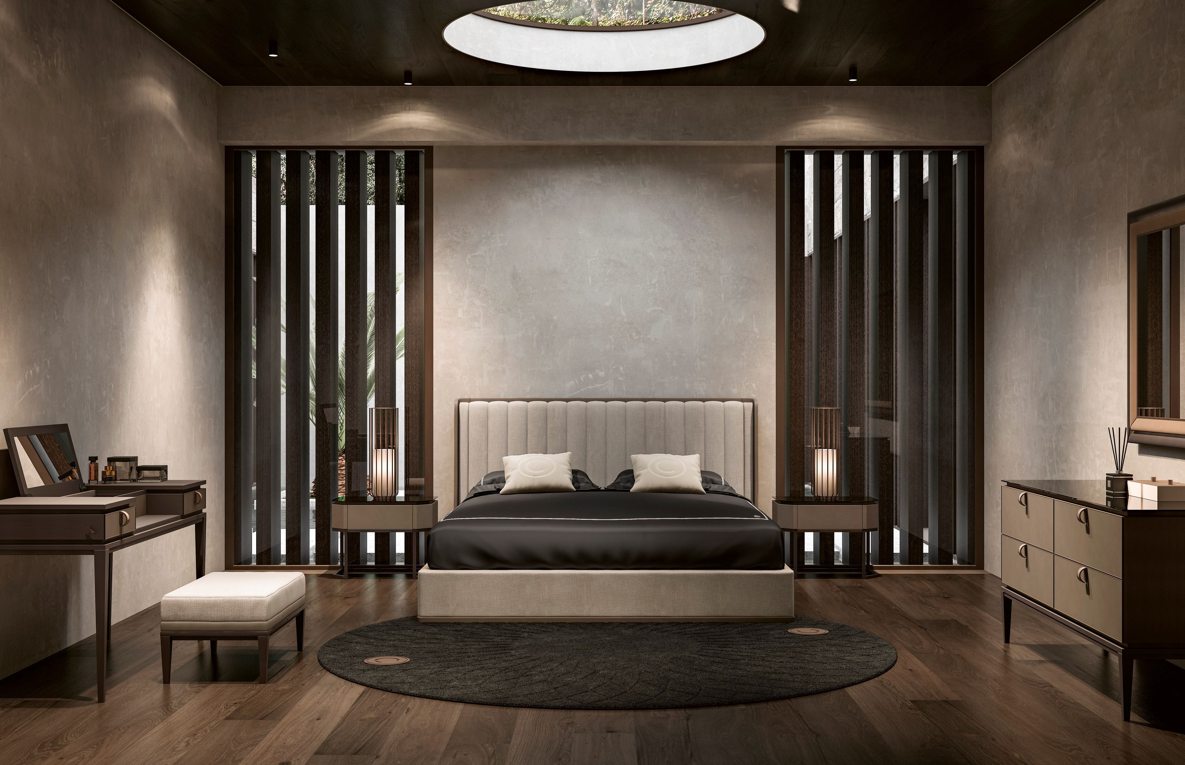 Круглый ковер из ткани с рисунком CPRN HOMOOD Blue Moon ARCH-00063439 - Вид №3