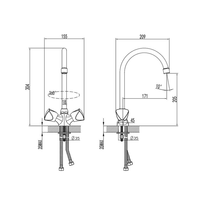 SARSB00M05 Milardo Sardinia Смеситель для кухни Sardinia Россия - Вид №3