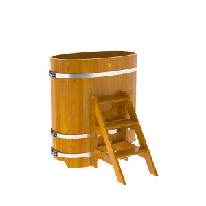 2249 Купель овальная из лиственницы Рустик 0,59х1,06х1,2 натуральная Alyarus