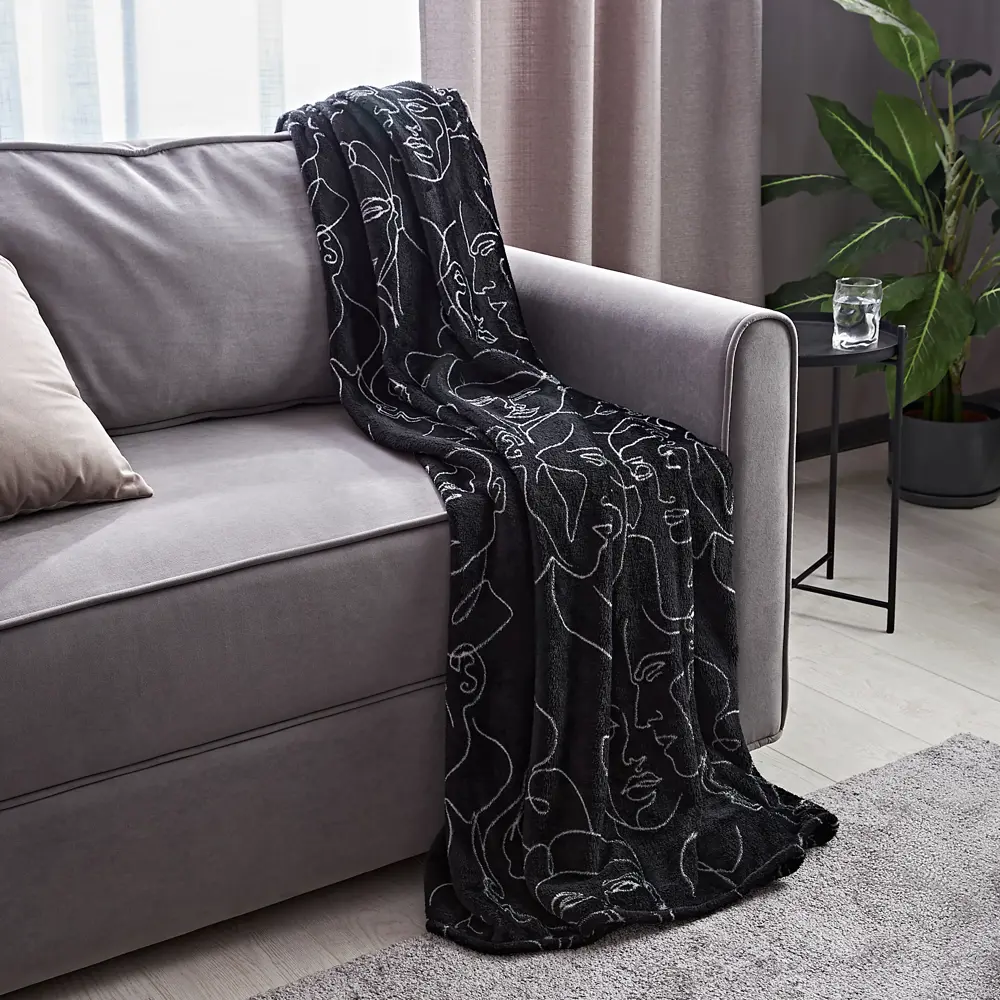 Плед Persone 150x200 см фланель цвет черный Ardenza Основная STLM-2037372 - Вид №3