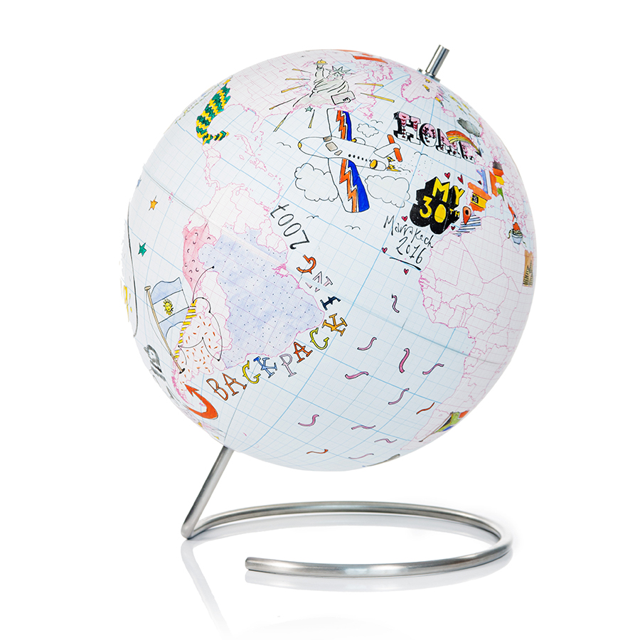 Глобус для разукрашивания Journal малый SUCK UK SKGLOBEGRID2 - Вид №4