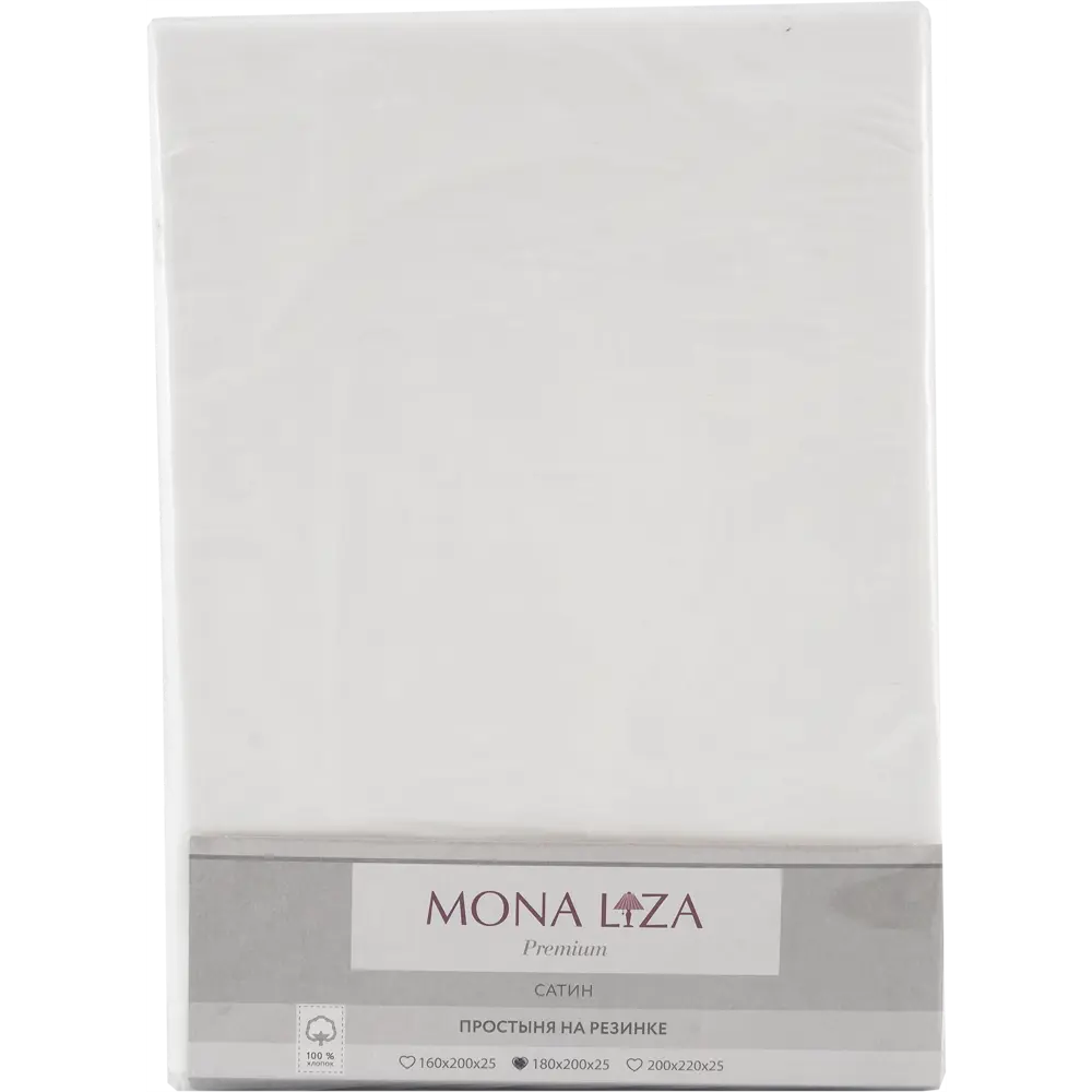 Простыня Mona Liza Premium 180х200 см сатин на резинке белый Santreyd STLM-2153368 - Вид №2