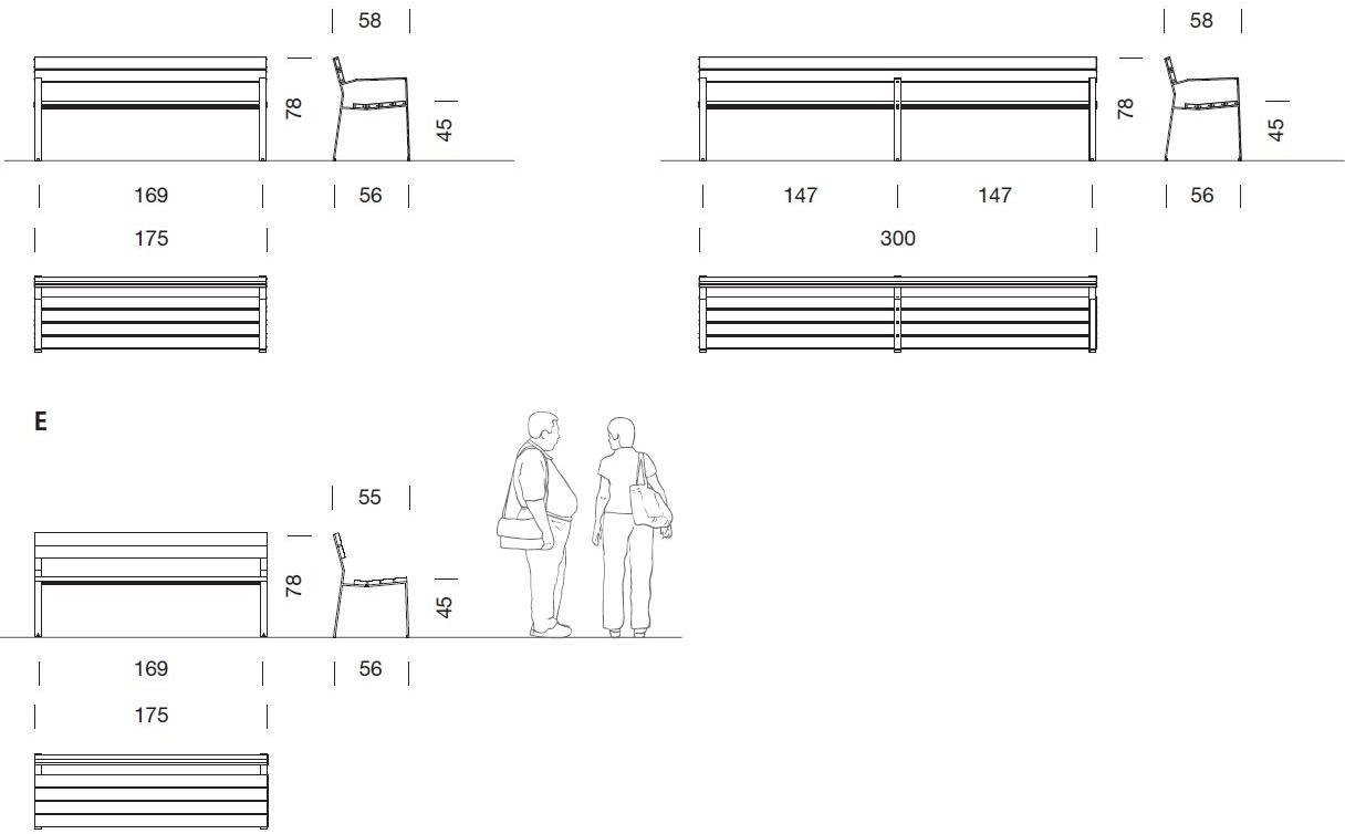 URBIDERMIS Деревянная скамейка со спинкой Harpo sun-id-1351294 - Вид №1