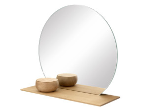 Круглое зеркало с настенной полкой