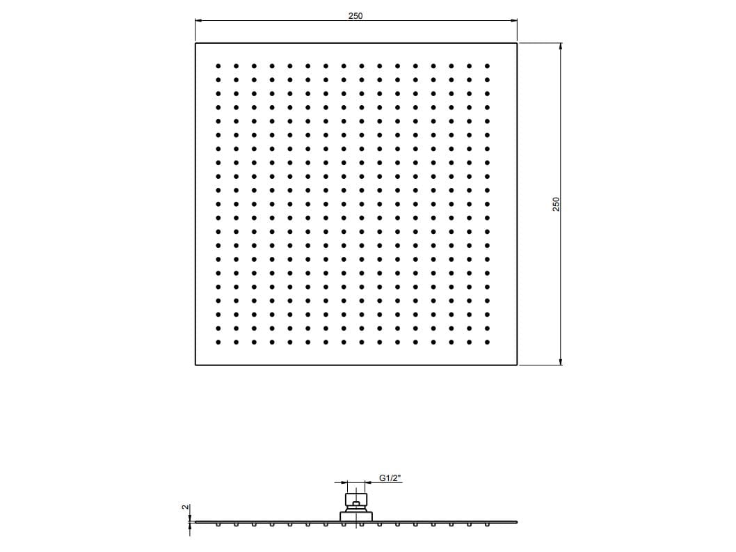 Квадратная насадка для душа из нержавеющей стали с системой защиты от накипи Rubinetterie Frattini ARCH-00084733 - Вид №3