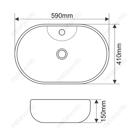 Накладная раковина melana mln-7734 7734-805 - Вид №1