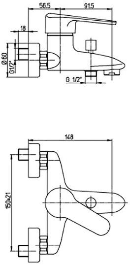 Paini Cooper 80CR105KM смеситель для ванны с аксессуаром ( снят с производства ) - Вид №1