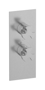 Комплект наружных частей термостата на 1 потребителей - вертикальная прямоугольная панель с ручками Belmondo WE ARE IB eua111ssnbt Brushed Nickel Aqua