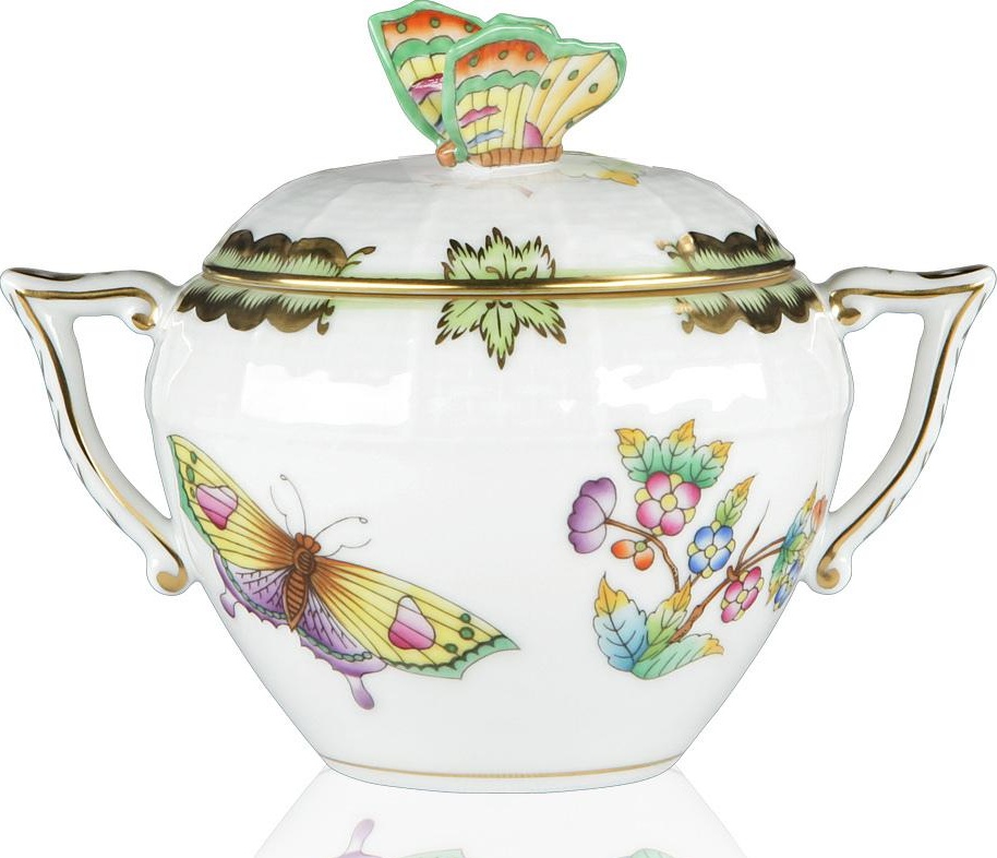 66408 Herend Сахарница 220мл "Виктория" (с бабочкой) Фарфор 