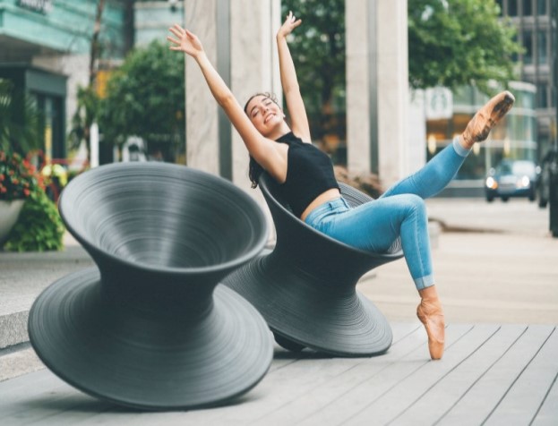 Magis Spun SD660 Стул вращающийся из полиэтилена. Цвет: Серый антрацит 1428 C SD660.1428C - Вид №2