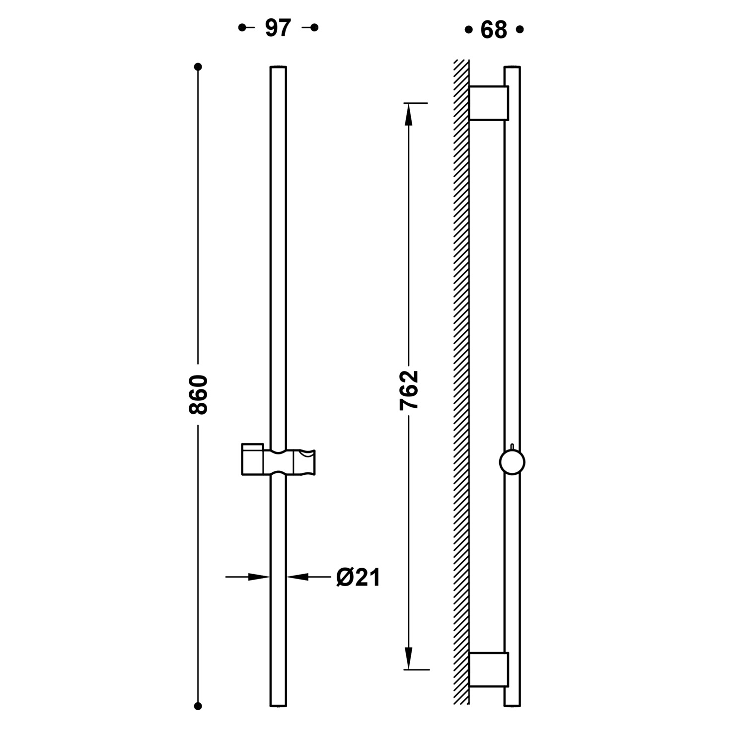 Раздвижная душевая планка-03463708 TRES Showers - Вид №1