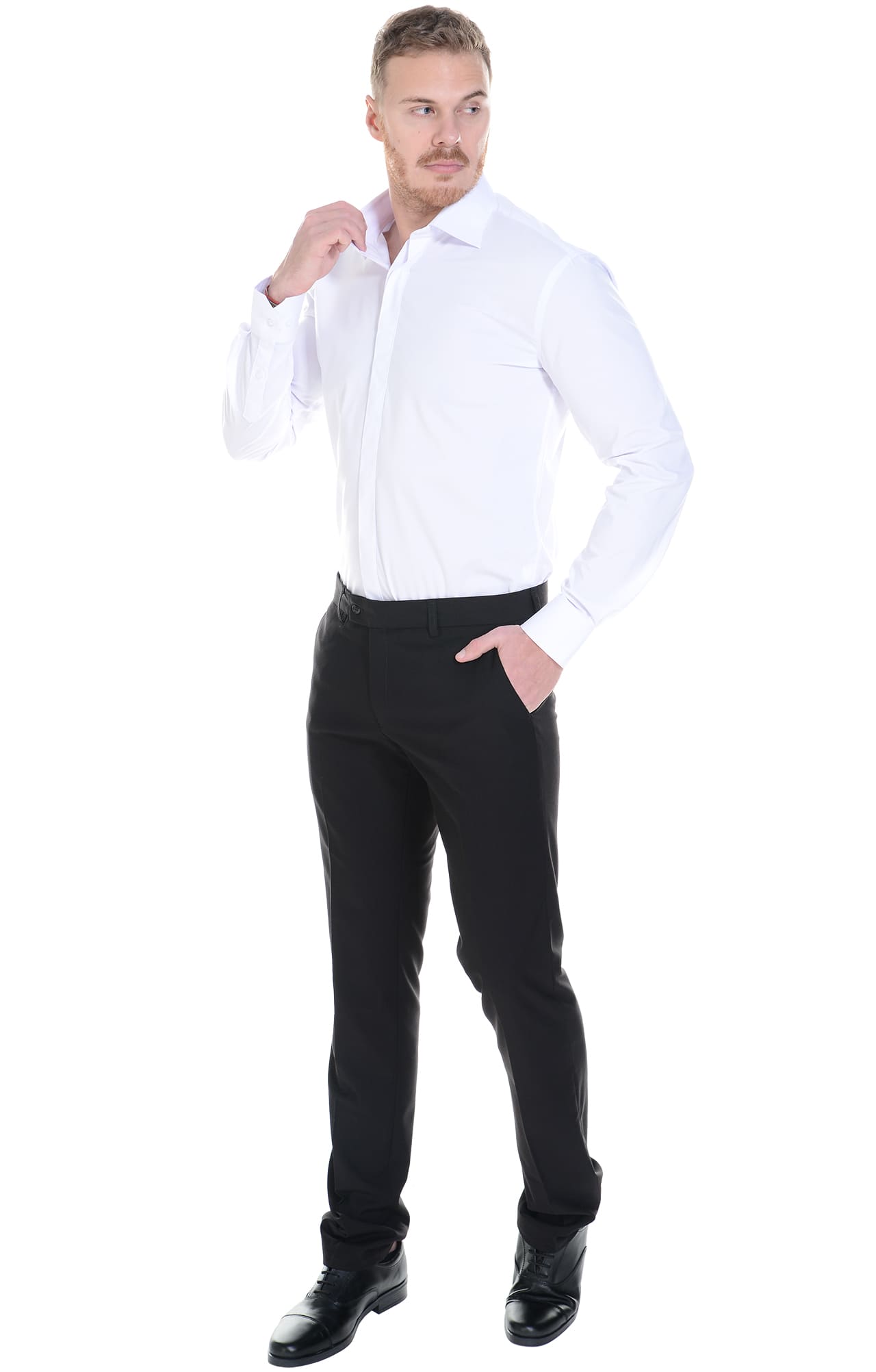 62458 Рубашка мужская  white El-Risto  Корпоративная одежда  размер 38/170-176  - Вид №18