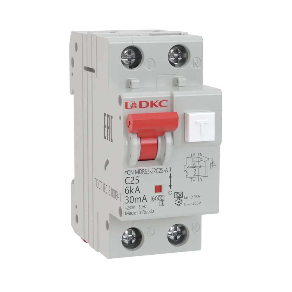 DKC Автомат дифференциальный Yon MDR63 25А 30мА 1P+N 84598717 STLM-1539761 - Вид №1