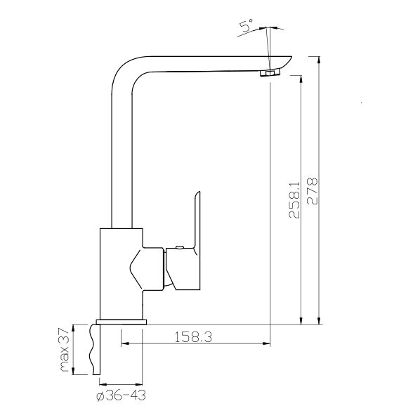 35-03P OLIMP white  Смеситель для кухни  ARGO kran 3503polimpwhite - Вид №1