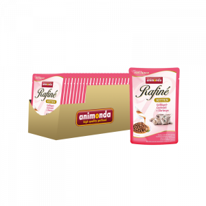 Т0055684*24 Корм для котят Rafin Soupe коктейль из птицы с креветками конс. 100г (упаковка - 24 шт) Animonda