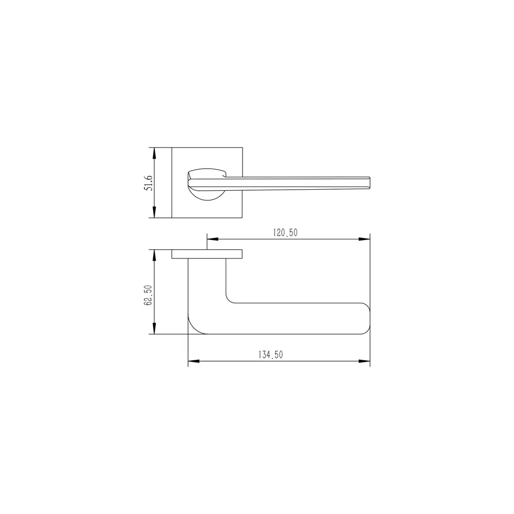 Дверная ручка на розетке KREAFORTA Акация без запирания цвет хром STLM-2200269 - Вид №4