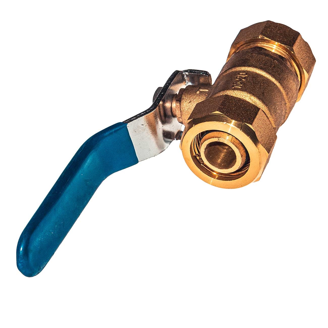 21402 Кран шаровой 16-20мм для металлопластиковых труб прямой, латунь, ручка LAB.Space  - Вид №3