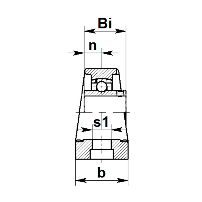 IS1928 Корпус подшипника P208PL (бел. пласт) ISKRA  - Вид №1