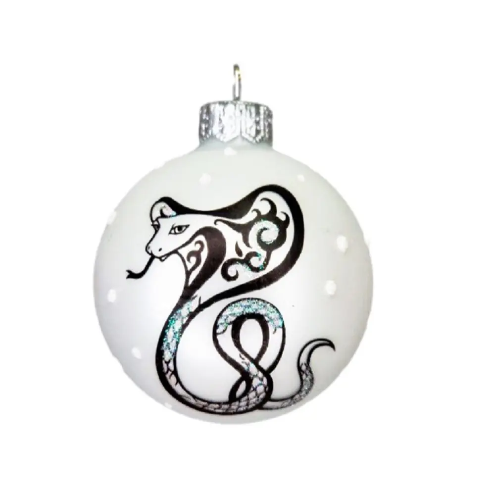 89385313 Елочный шар Коломеев Змея контурная КУ-65-244010 ø6.5 см стекло цвет разноцветный STLM-1480996  - Вид №1
