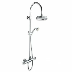 CRILD486 Внешний термостатический смеситель для душа с регулируемым верхним душем с защитой от накипи, гибким шлангом и ручным душем с защитой от накипи со штангой Cristina Rubinetterie