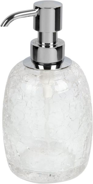 6603/CH-WAV-V5 Surya Crystal, дозатор овальный с помпой V5, цвет хром - стекло с эффектом волны