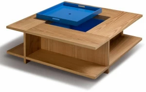 Morelato Низкий квадратный журнальный столик из вишневого дерева с журнальной стойкой Contemporaneo Art. 5606