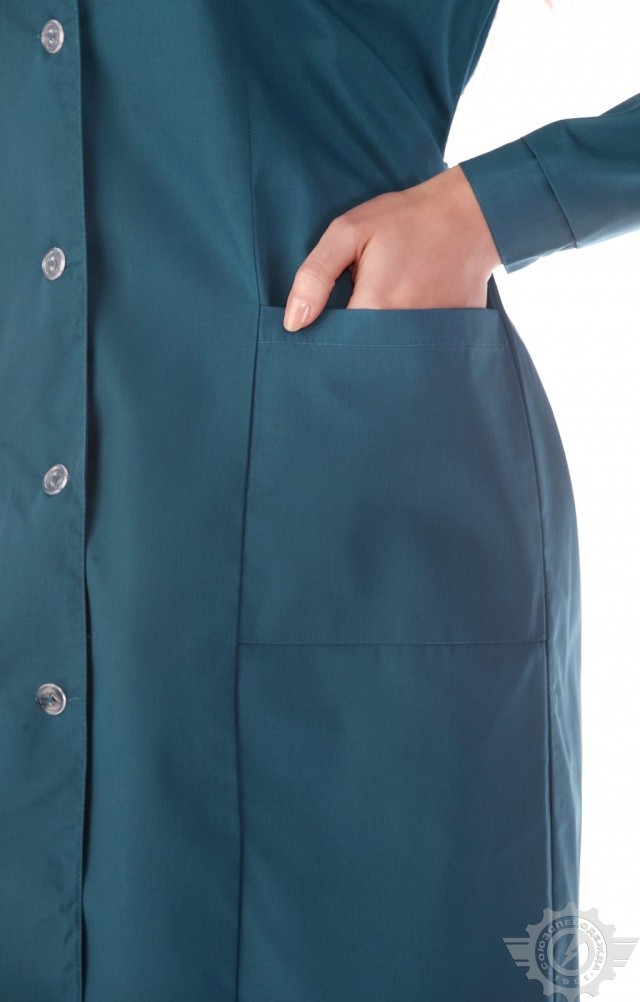 63275 Халат "Золушка" бирюза  Одежда для обслуживающего персонала  размер 62/158-164 Спецодежда  - Вид №4