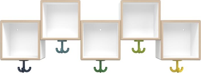 M20.03.002 Модуль удлинительного ряда асимметричный, 5 мест с тройным крючком HEWI Kids - Вид №2