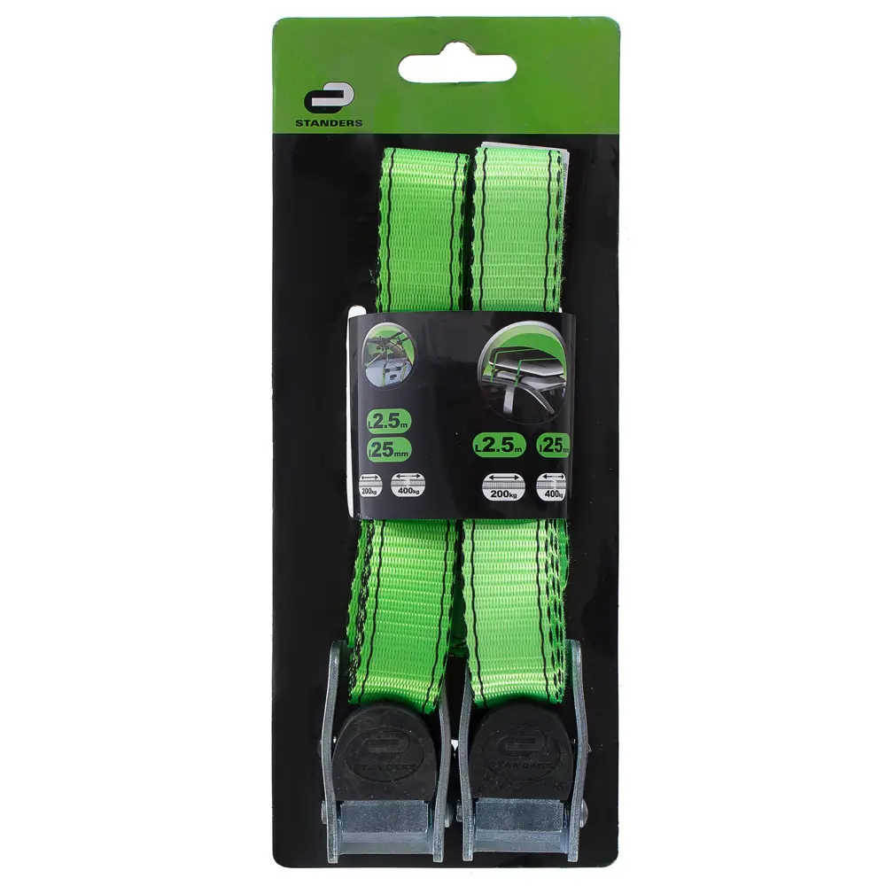 Ремень Standers 25 мм 2.5 м, полиэстер, цвет зелёный, 2 шт STLM-2138446 - Вид №3