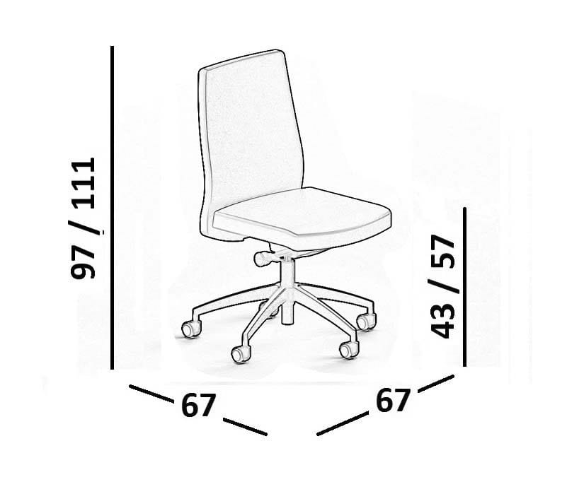 Регулируемое по высоте кожаное офисное кресло с колесами Luxy SmartOffice ARCH-00087775 - Вид №6