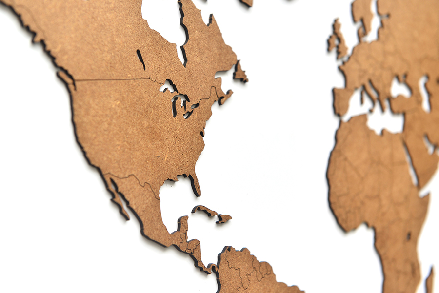 19-03 Карта-пазл wall decoration, 90х54 см, коричневая Mimi  - Вид №2