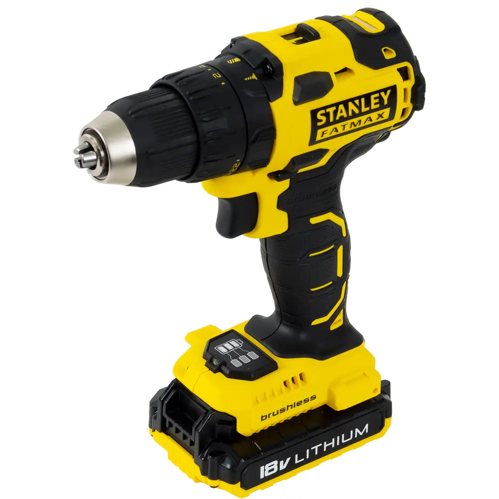 Шуруповерт бесщеточный аккумуляторный Stanley Fatmax FMC607D2, 18 Вт Li-ion 2х2 Ач STLM-2129712