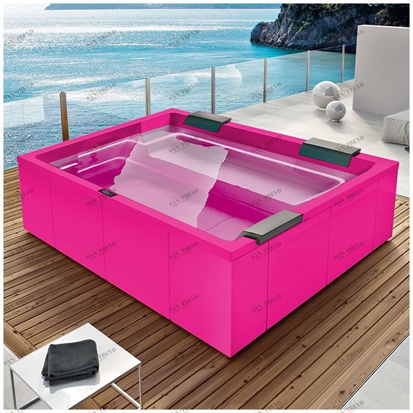 Бассейн Gruppo Treesse Rest SPA-V192H-R прямоугольный spa с гидромассажем и нагревателем встроенный розовый SPAV192HR