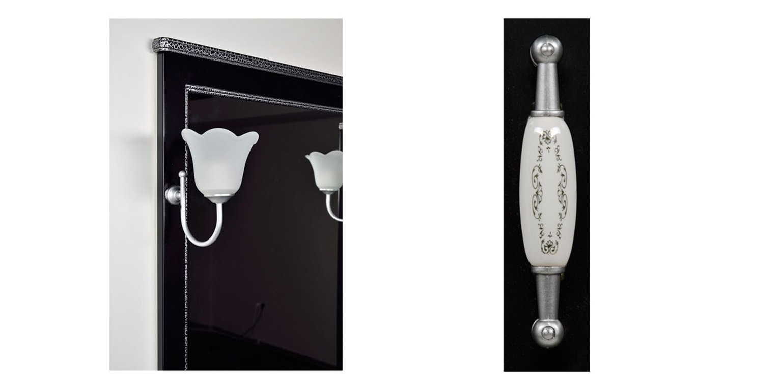 Комплект мебели Aquanet Валенса 70 черный краколет/серебро 00180463 - Вид №5