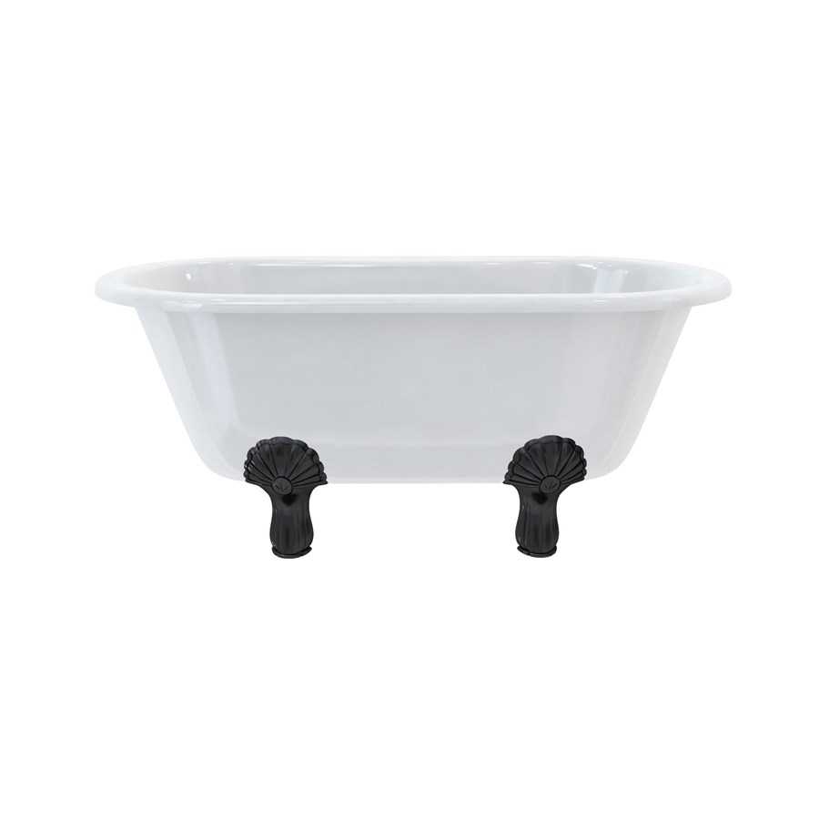 Burlington Двухсторонняя ванна Windsor 150 см с роскошными ножками с ножками Luxury Claw в черном цвете E4 L1B  - Вид №5