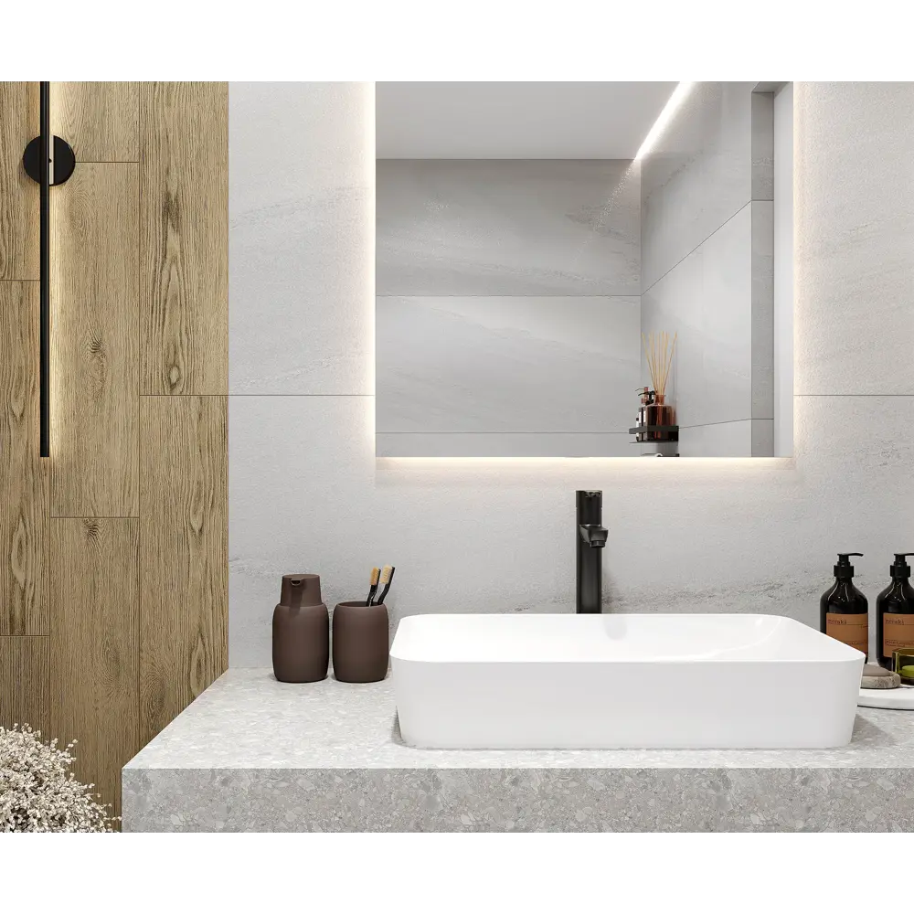 Глазурованный керамогранит Ceradim Urban Dazzle Bianco 60x120 см 1.44 м² лаппатированный цвет белый 89457843 STLM-2061288 - Вид №3
