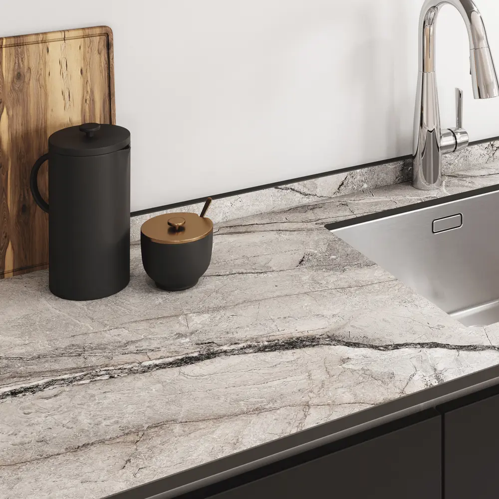 86821802 Комплект плинтусов Мугла 120x4 см 1 шт 60x4 см 2 шт HPL-пластик цвет серо-белый STLM-0881786 Santreyd  - Вид №1