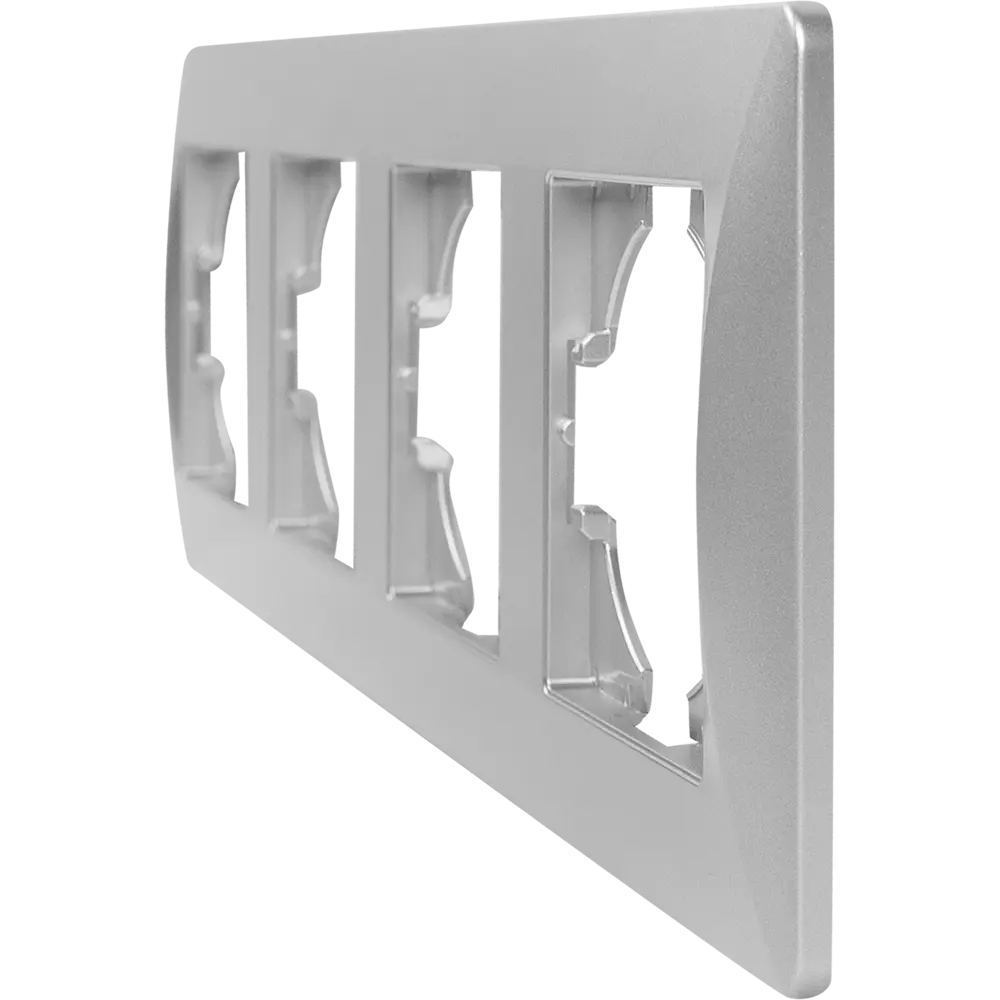 Рамка GUSI Electric Ugra для 4 розеток и выключателей в серебристом исполнении 83865112 STLM-0045256 - Вид №2