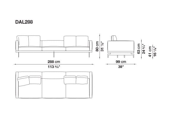 3-местный тканевый диван с полуостровом B&B Italia док ARCH-00061121 - Вид №195