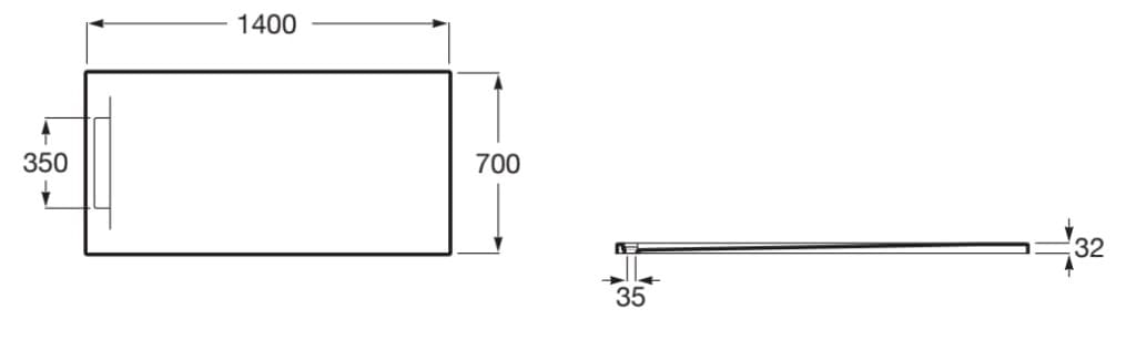 Ультра-плоский прямоугольный поддон для душа Stonex® Roca Pyros ARCH-00054908 - Вид №11