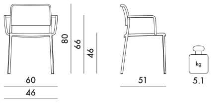 Алюминиевый штабелируемый стул с подлокотниками Kartell AUDREY ARCH-00131183 - Вид №31
